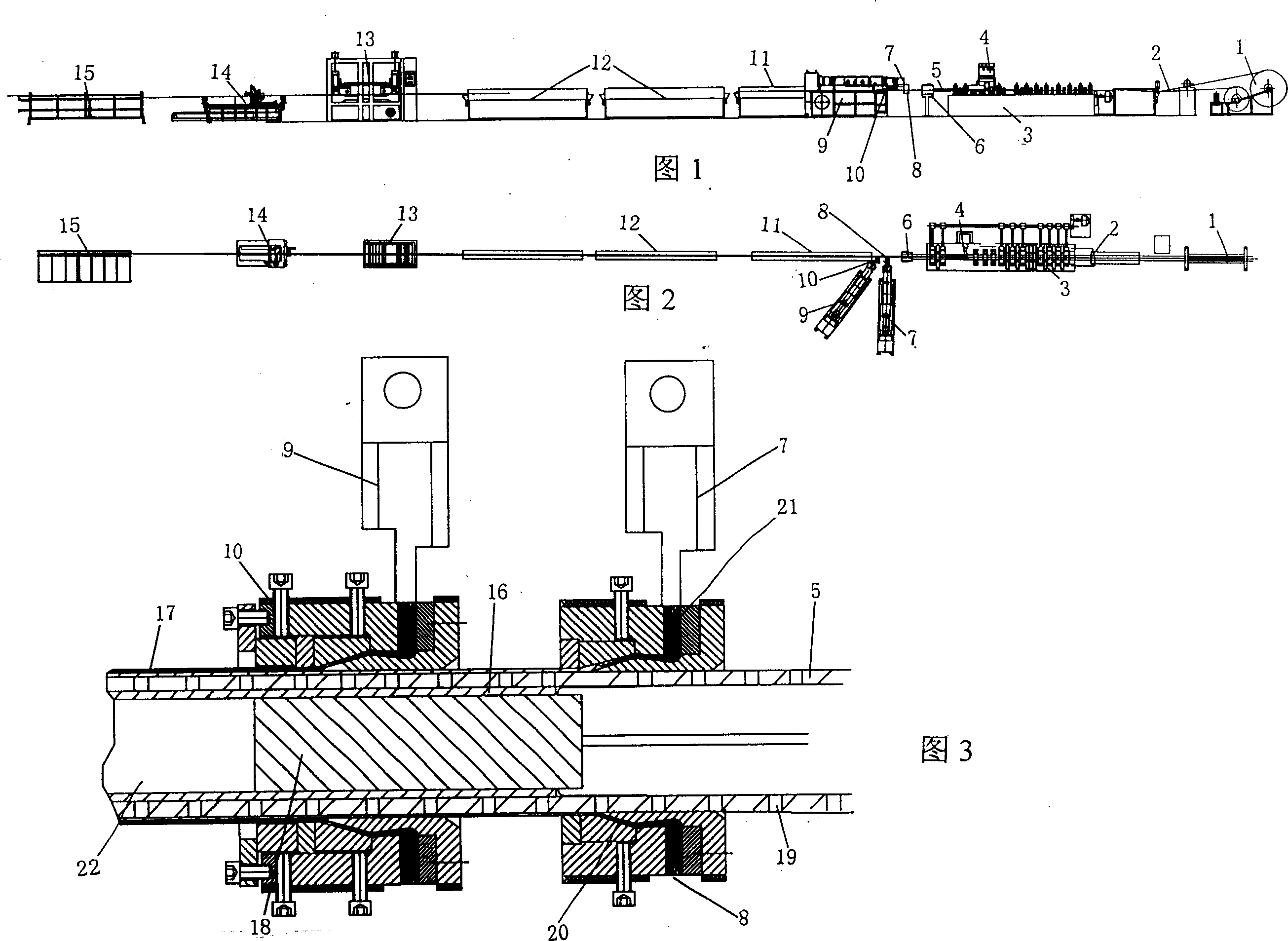 Method and equipment for producing steel-plastics composite tube with two layers of polymer layer