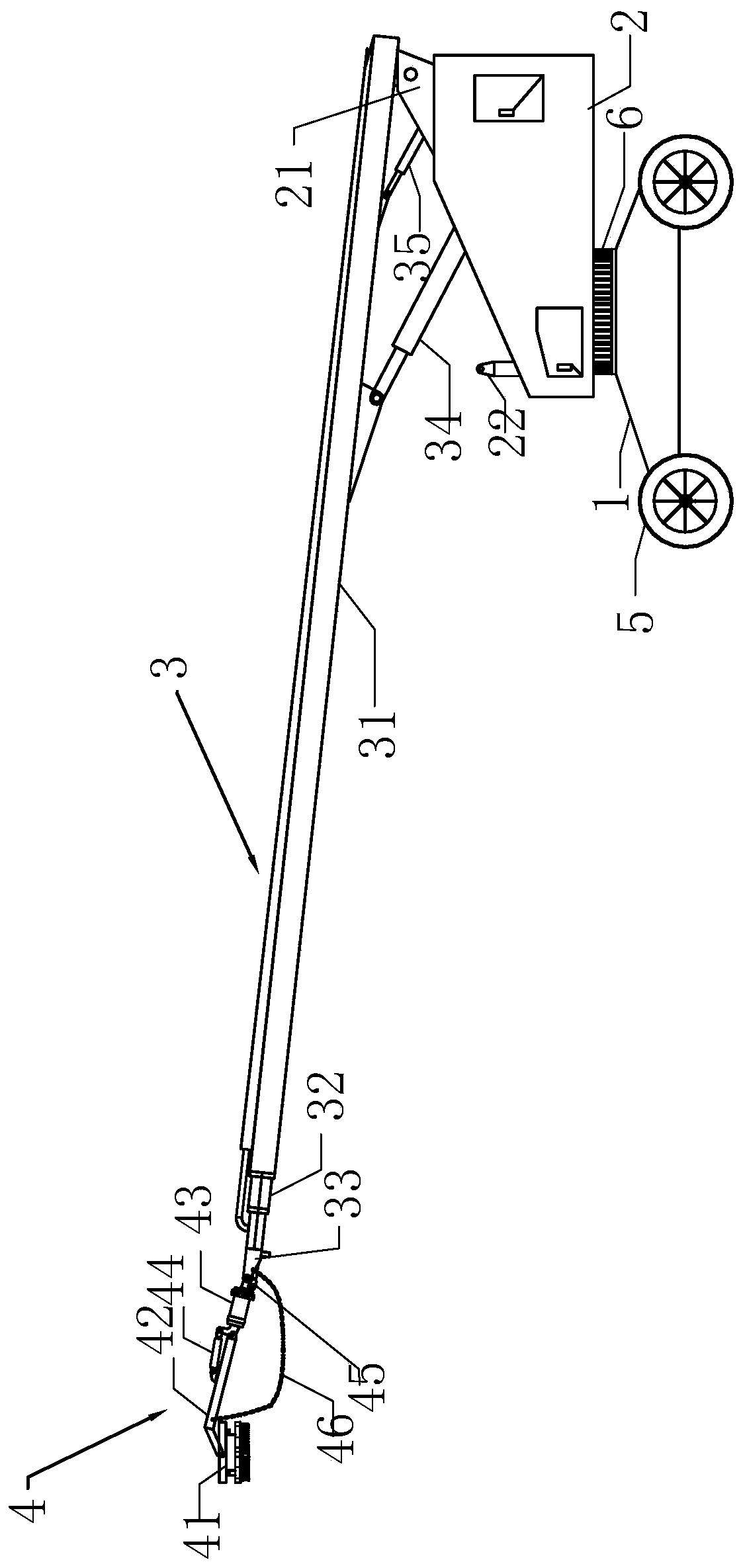 Ultrahigh-pressure water rust removal intelligent overhead vehicle