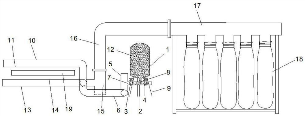 Glass fiber needled felt silicon-based nano aerogel powder spraying and collecting device