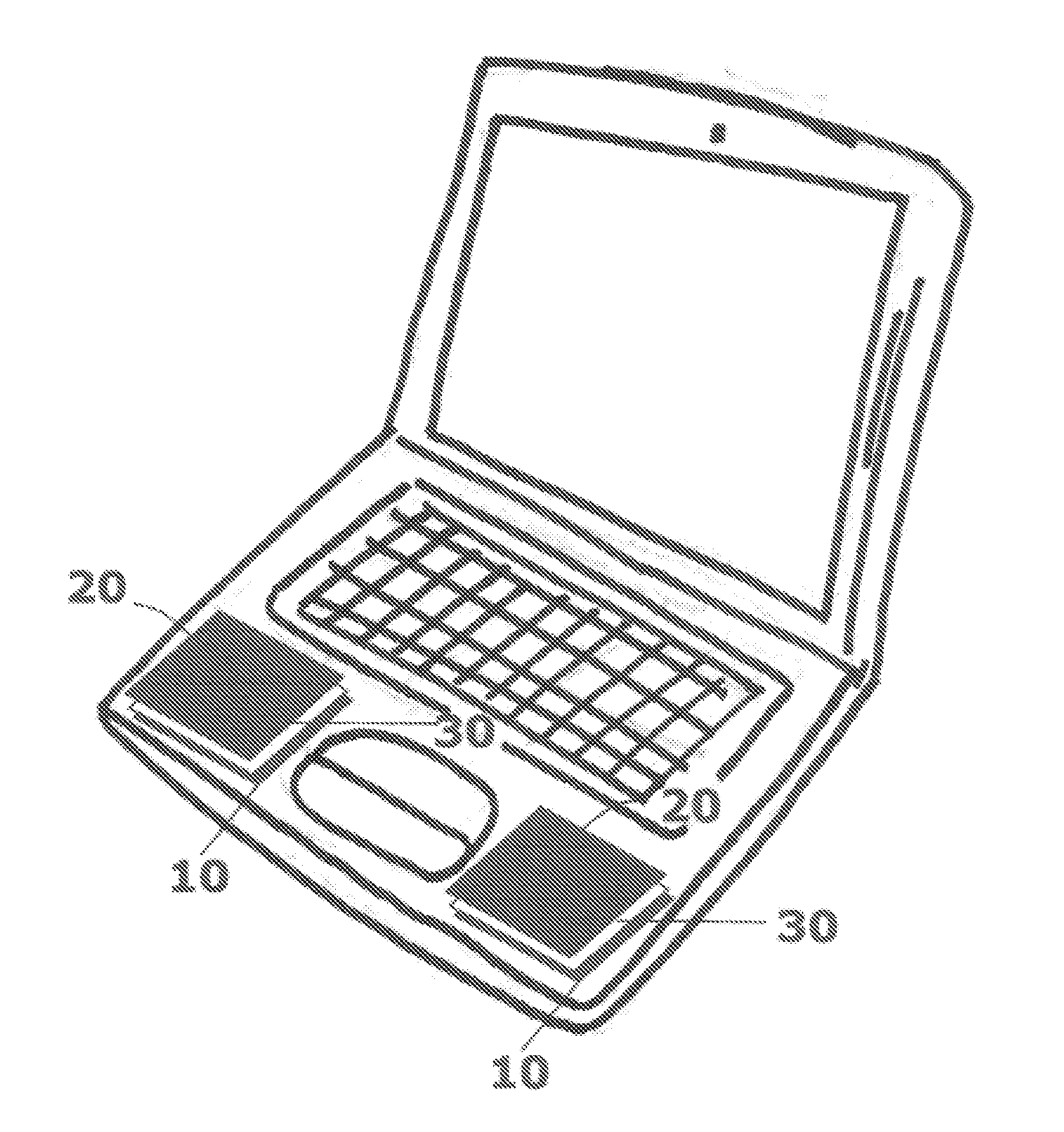 Electromagnetic field and wave shielding pad for laptops and netbook computers