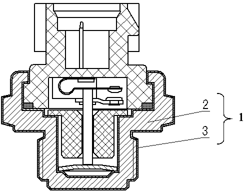 Installation body for automobile temperature switch