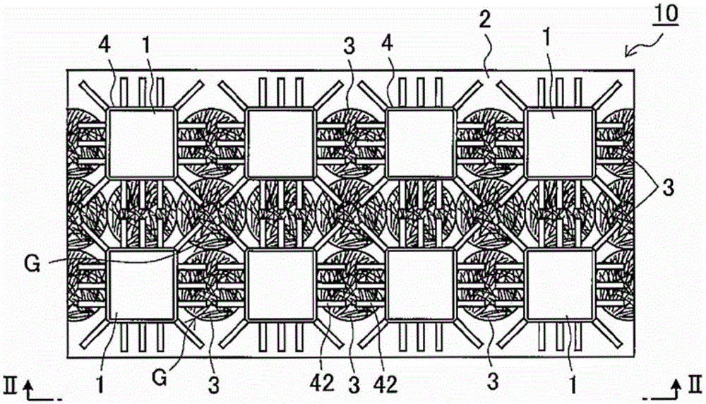 Greened parking lot, planting unit protection member, and greened parking lot constituent member unit