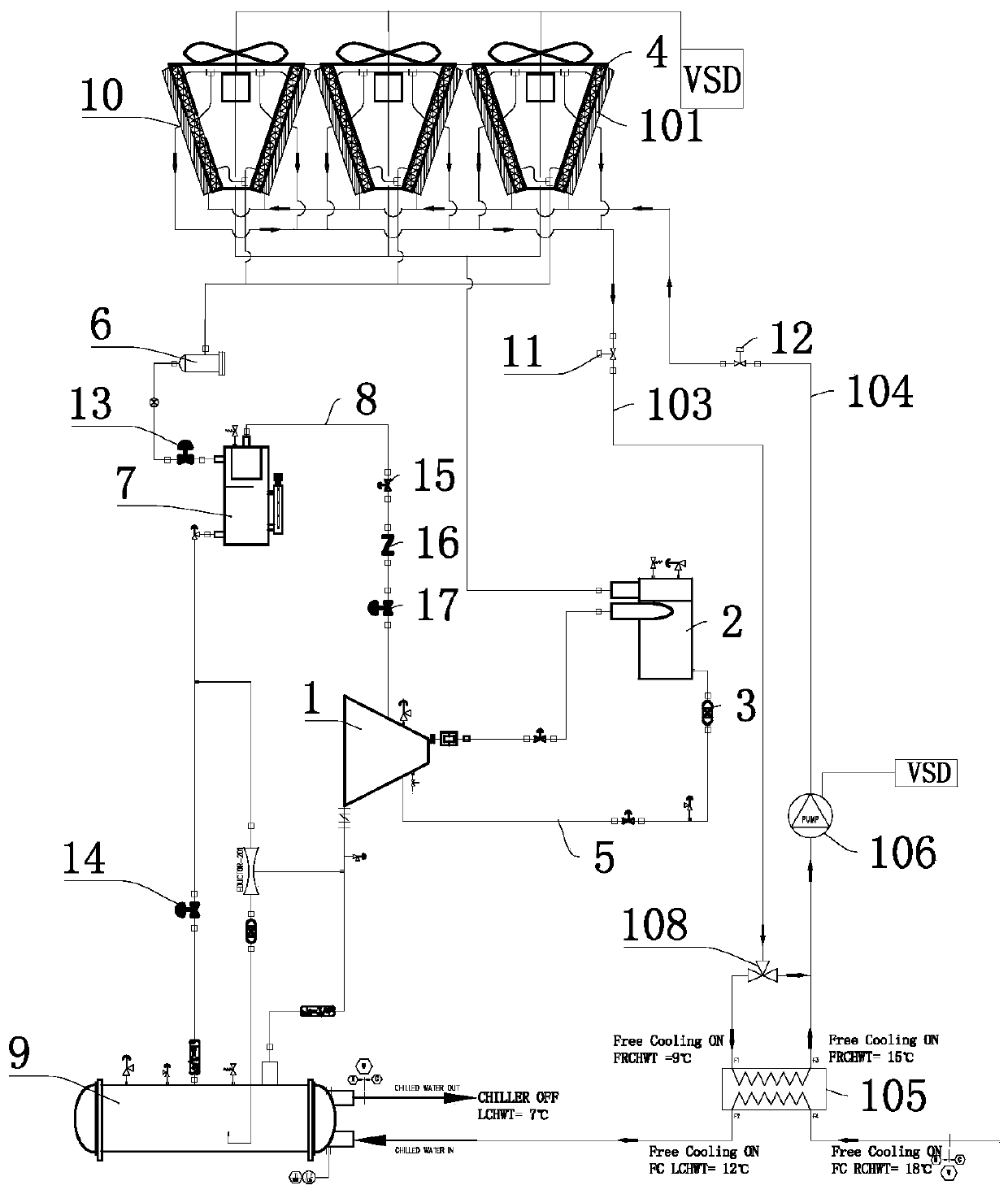 Natural cooling refrigeration system