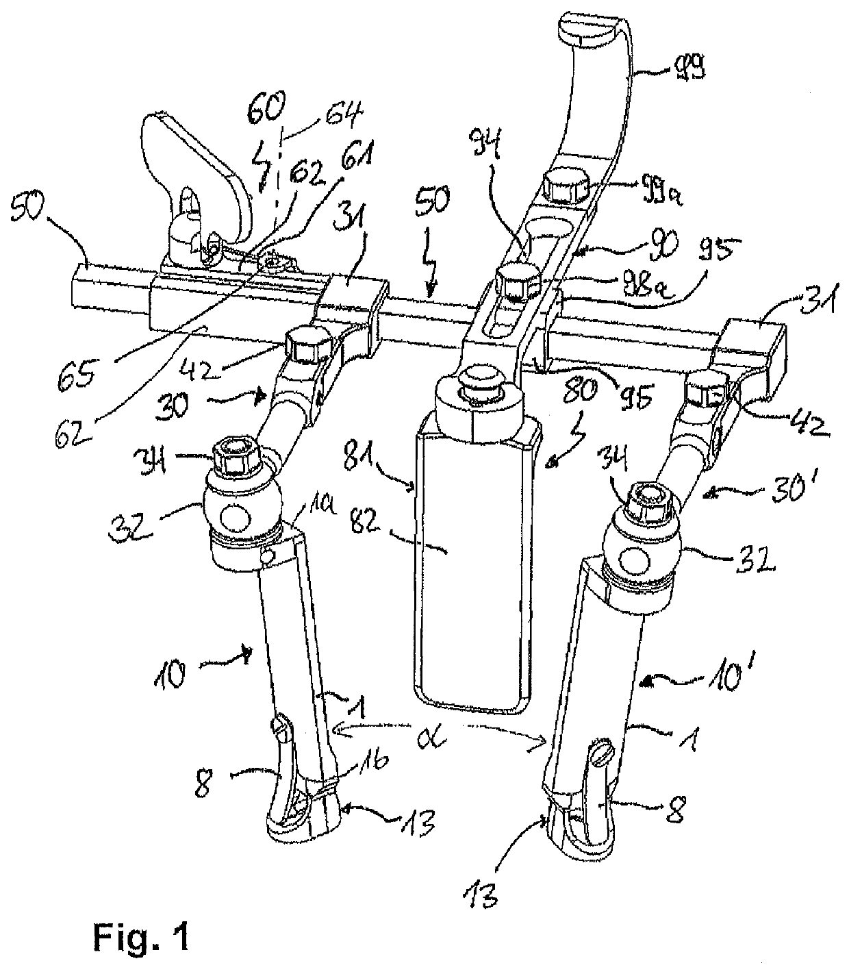 Instrument for attaching to a bone anchor and instrument for use in distraction and/or retraction, in particular for orthopedic surgery or neurosurgery, more specifically for spinal surgery