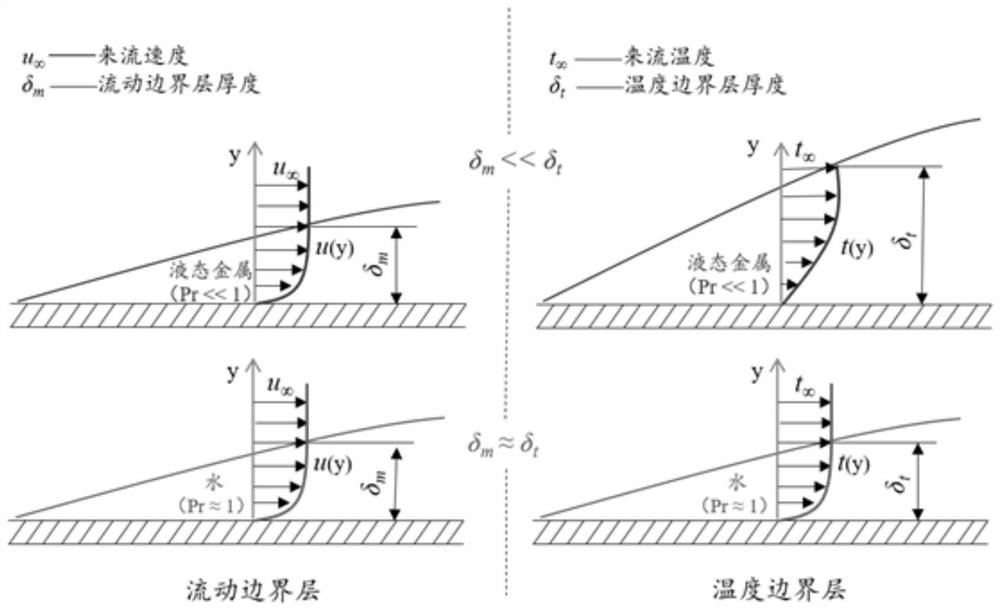 Liquid metal flow heat transfer calculation method