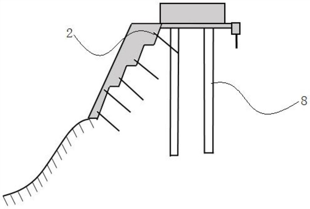 A wall-mounted drainage anchor retaining wall structure and its construction method