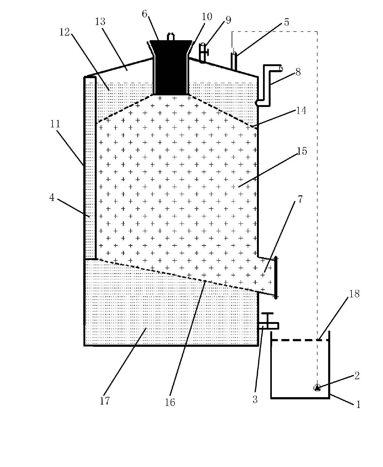 Methane fermentation device for straw