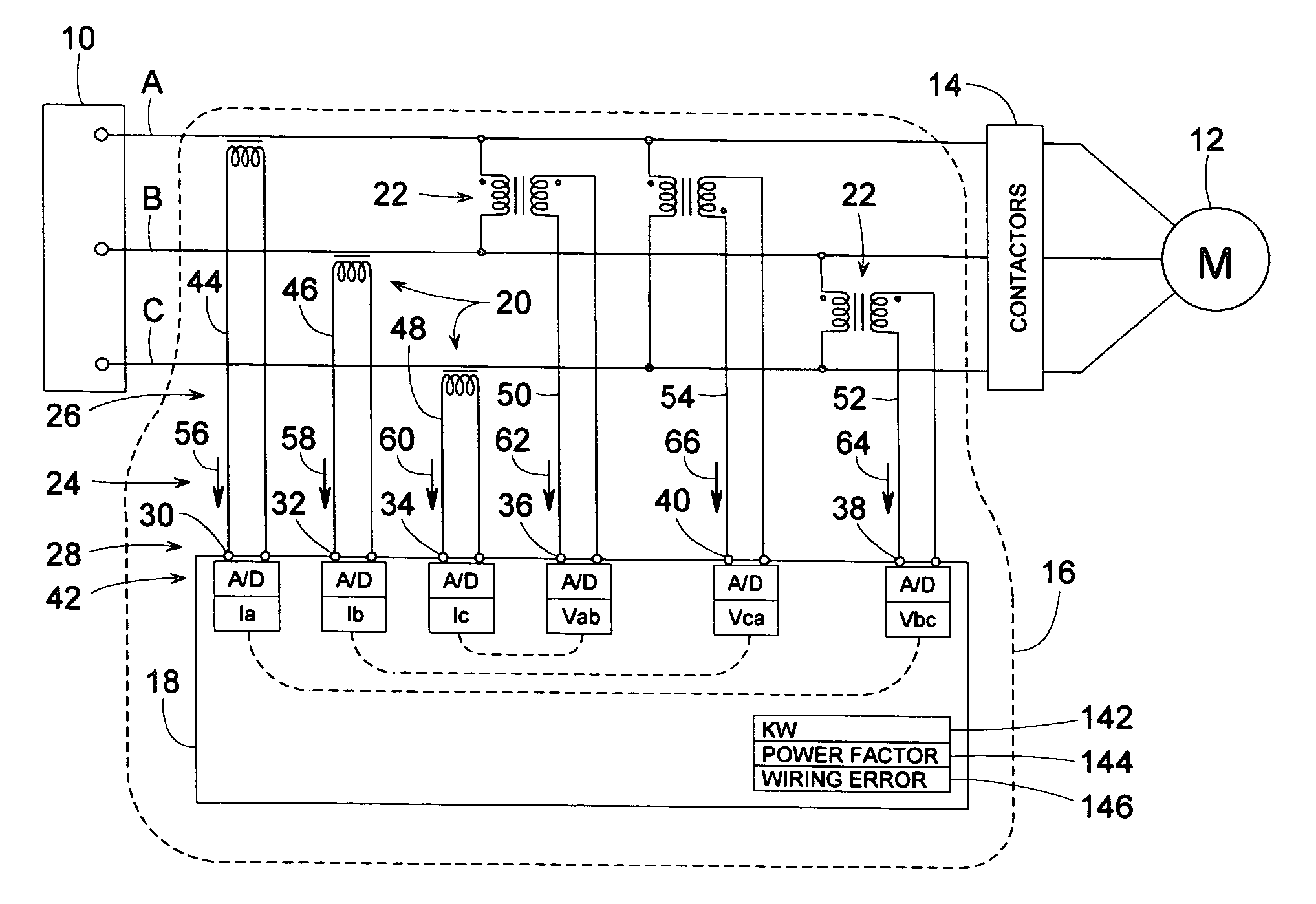 Method of recognizing signal mis-wiring of a three-phase circuit