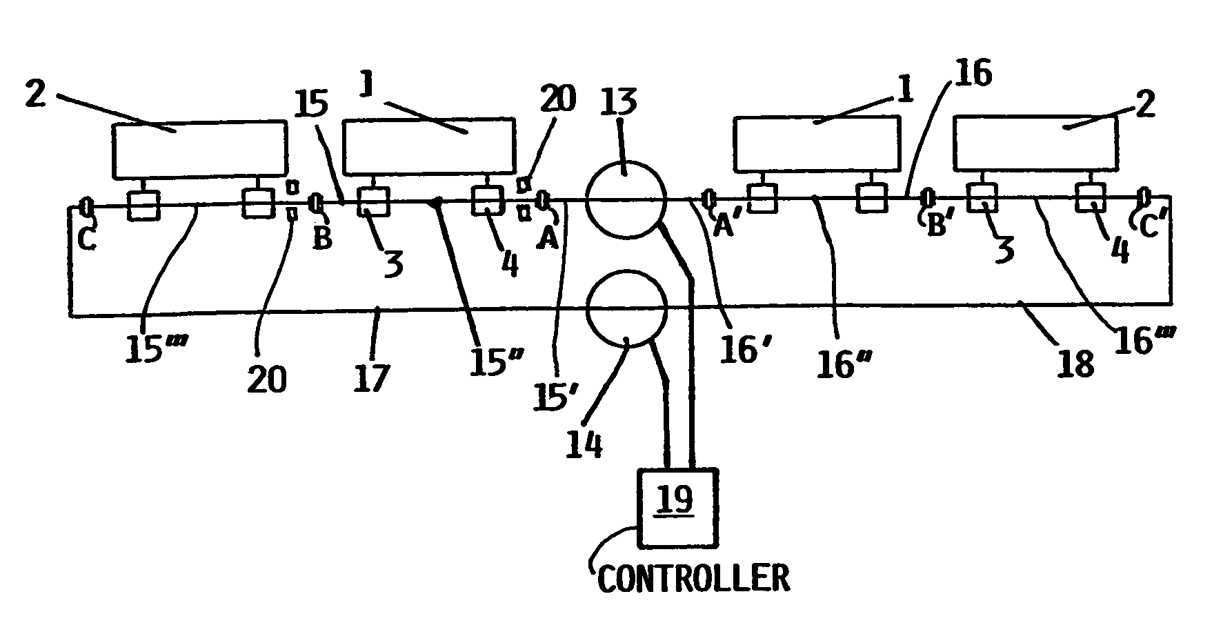 Aircraft flap or slat drive system with redundant drives and shaft drive lines