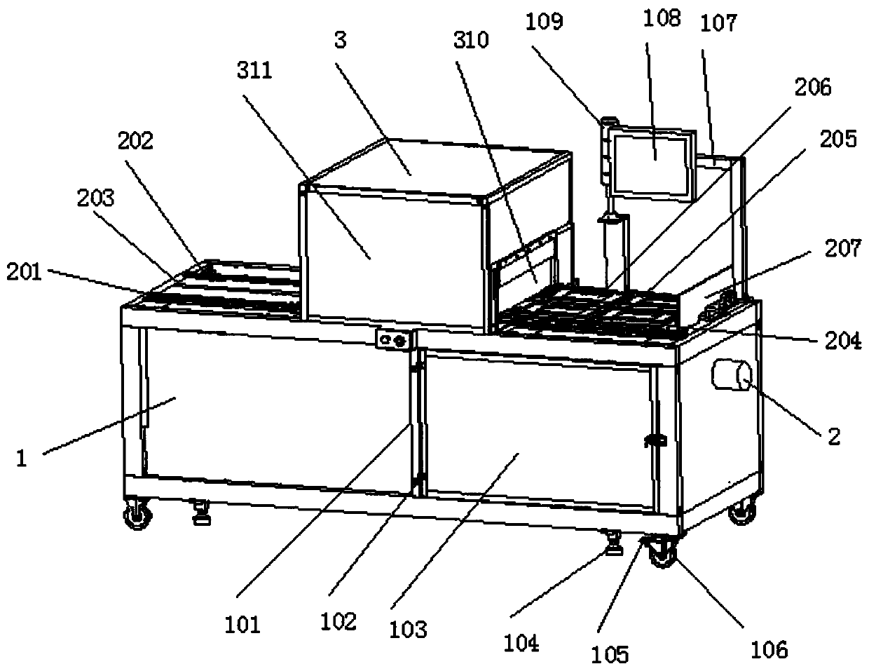 Chip processing device integrating testing function with sorting function