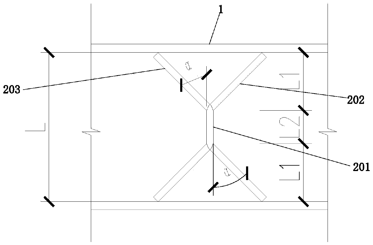 Steel plate combined shear wall capable of achieving connection through crossed bending type partition board and preparing method