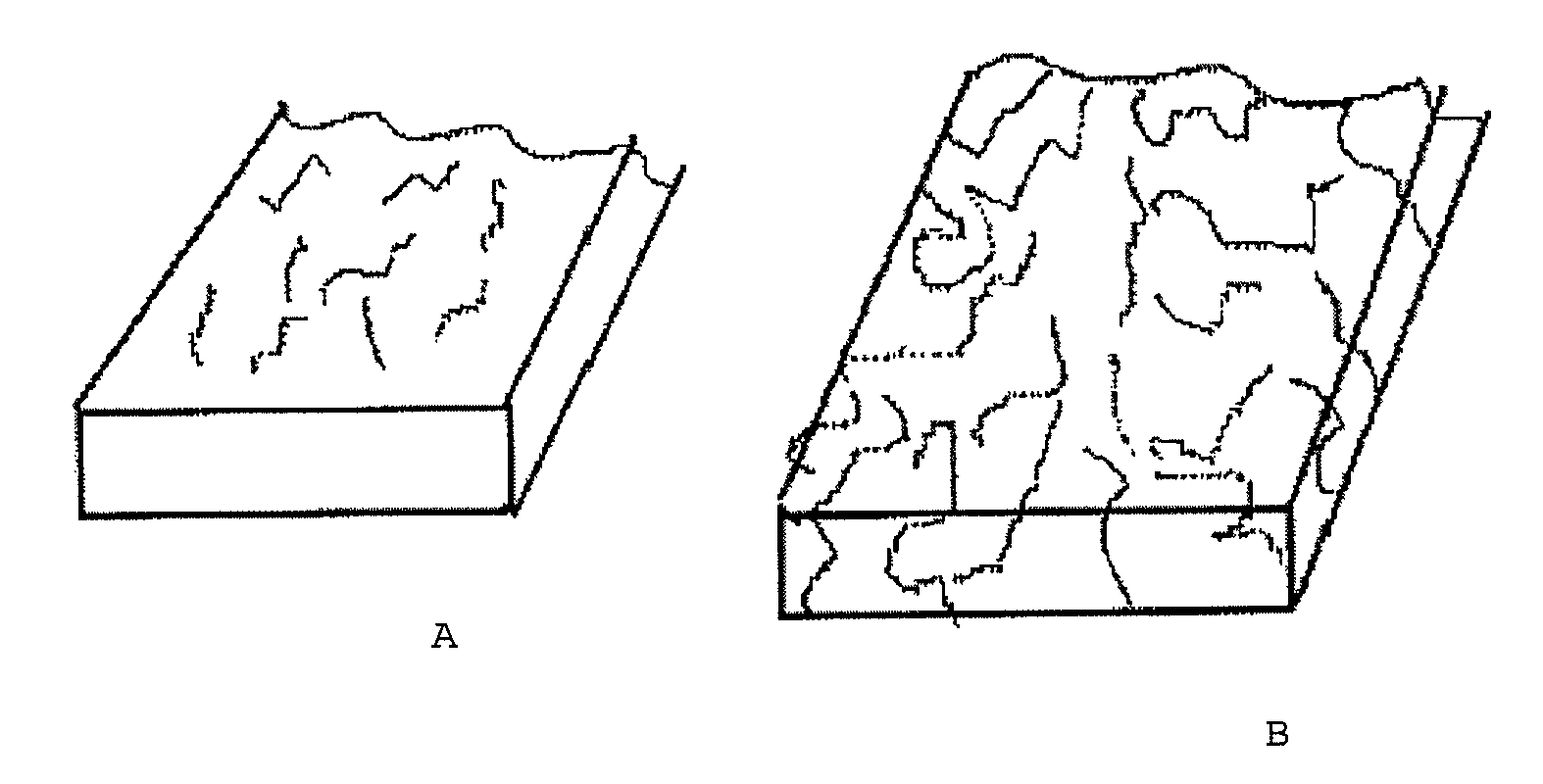 Method of producing slabs of artificial stone and polymerisable resin having a veined effect by means of vibro-compression under vacuum