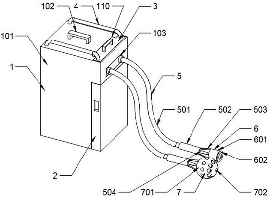 A device for removing residual sand in the inner cavity of castings by air flow