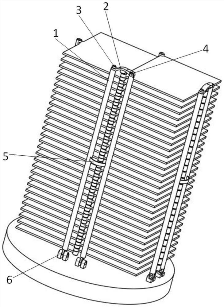 Tensioning type satellite-rocket connecting and unlocking mechanism