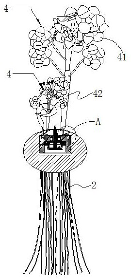 A simulated daffodil ornament and its assembly method