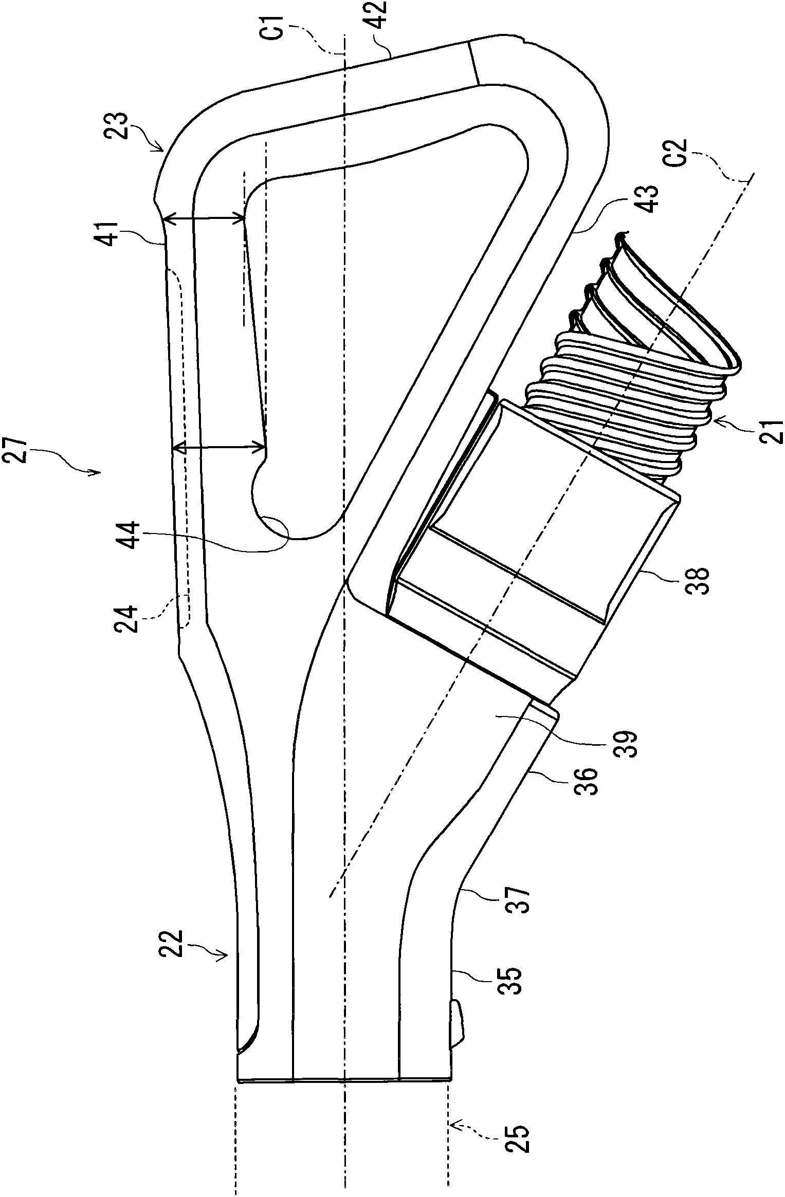 Vacuum cleaner soft pipe component and vacuum cleaner