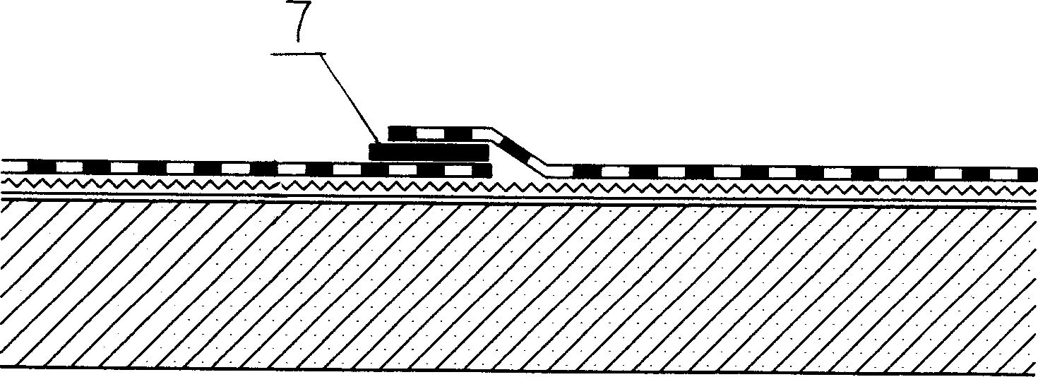 Laminated composite water-proof structure with double side self adhesive water-proof coil as base layer and its construction method