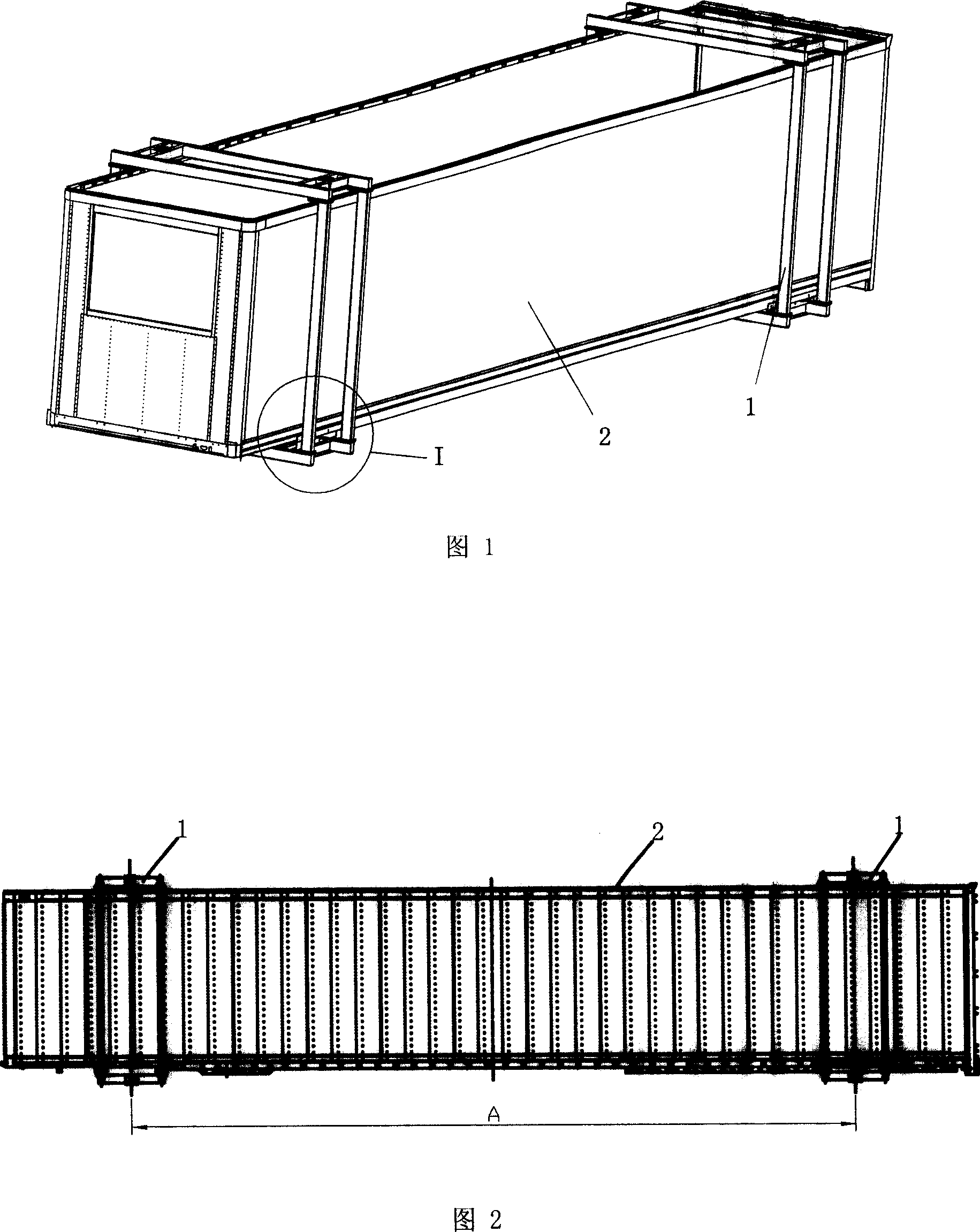 Transportation frame for big cabinet, and installation method