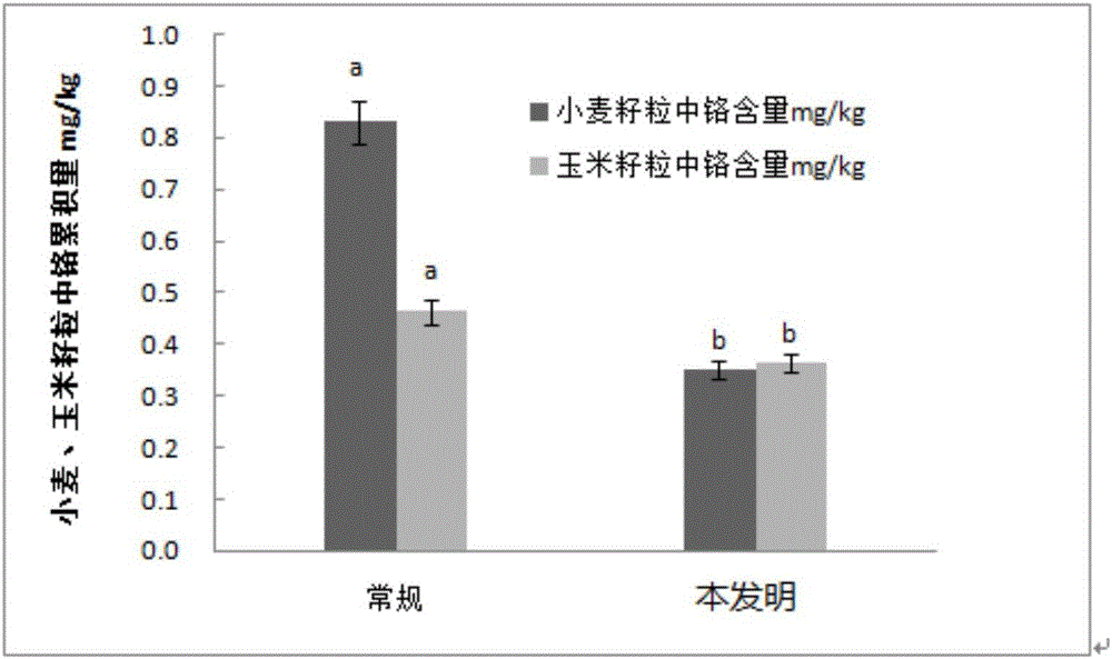 Farmland chromium pollution remediation method under planting production condition