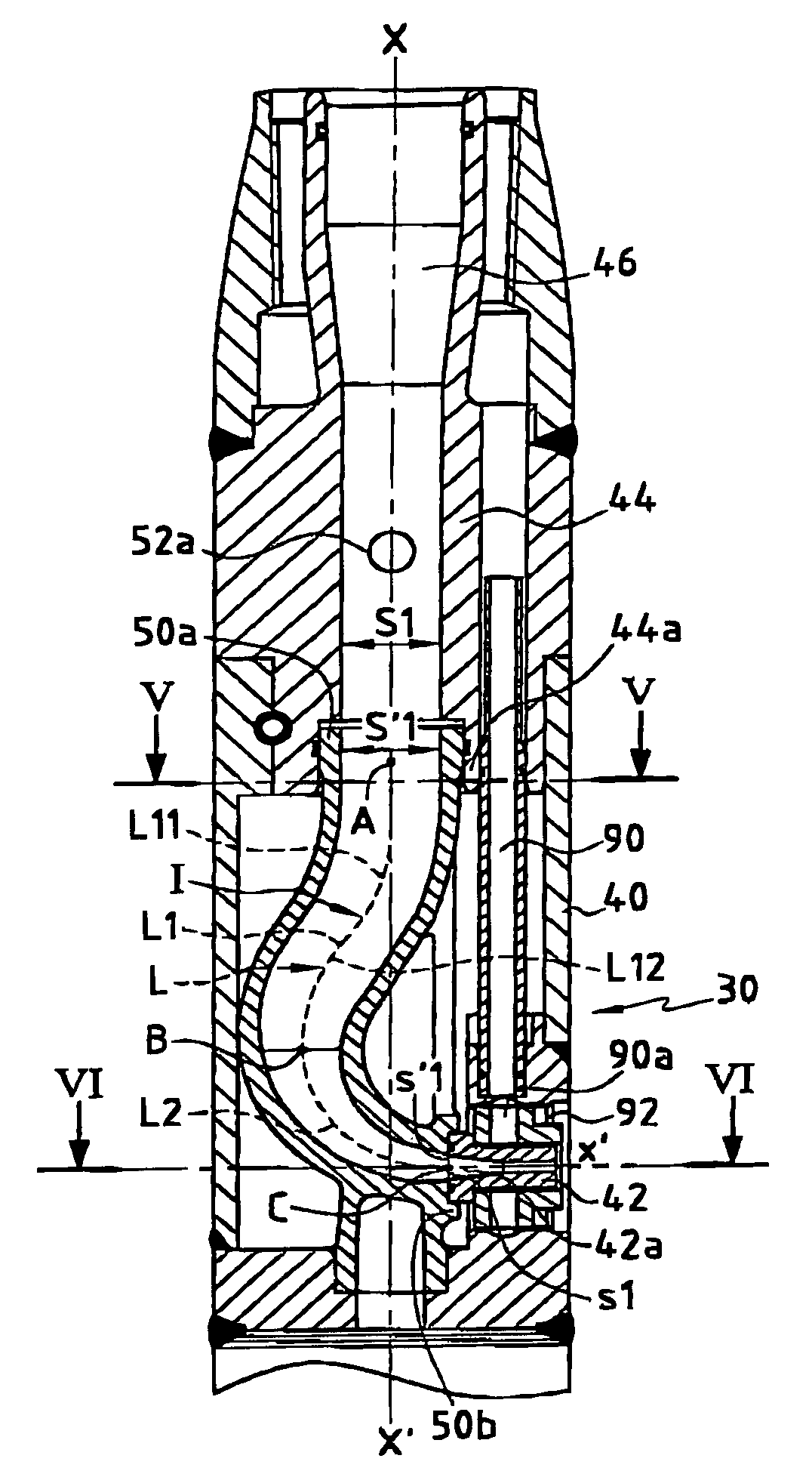 Head for injecting a fluid under pressure to break up ground from a borehole