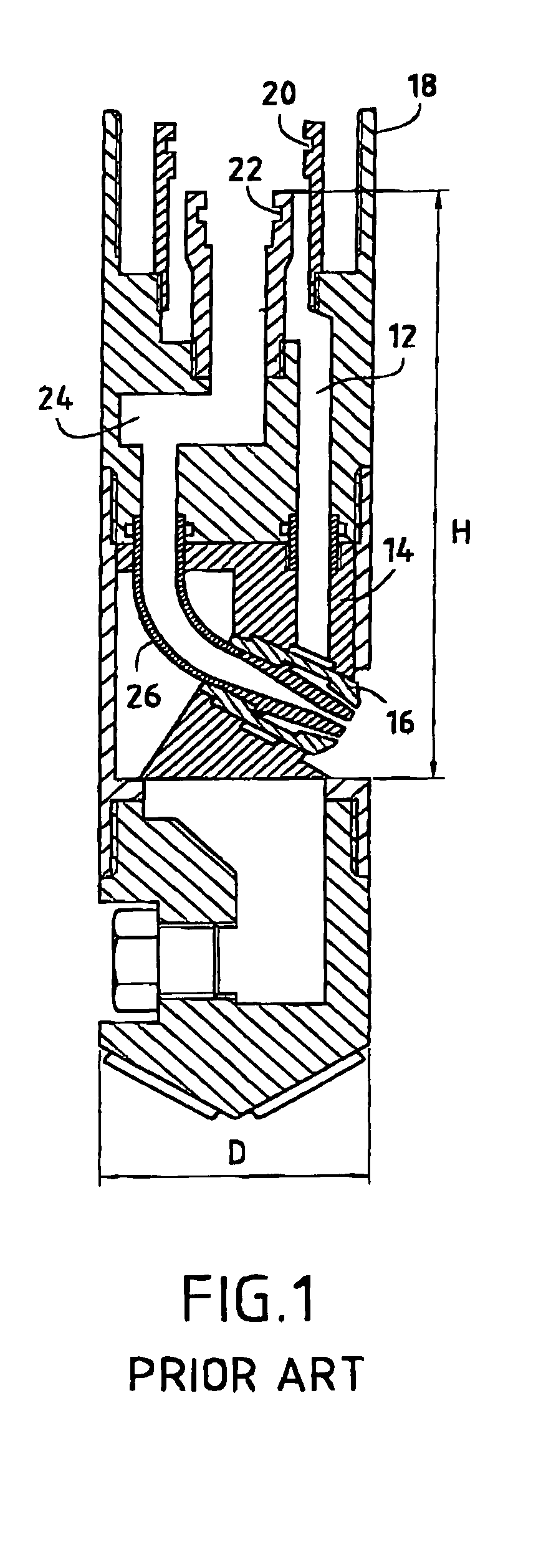 Head for injecting a fluid under pressure to break up ground from a borehole