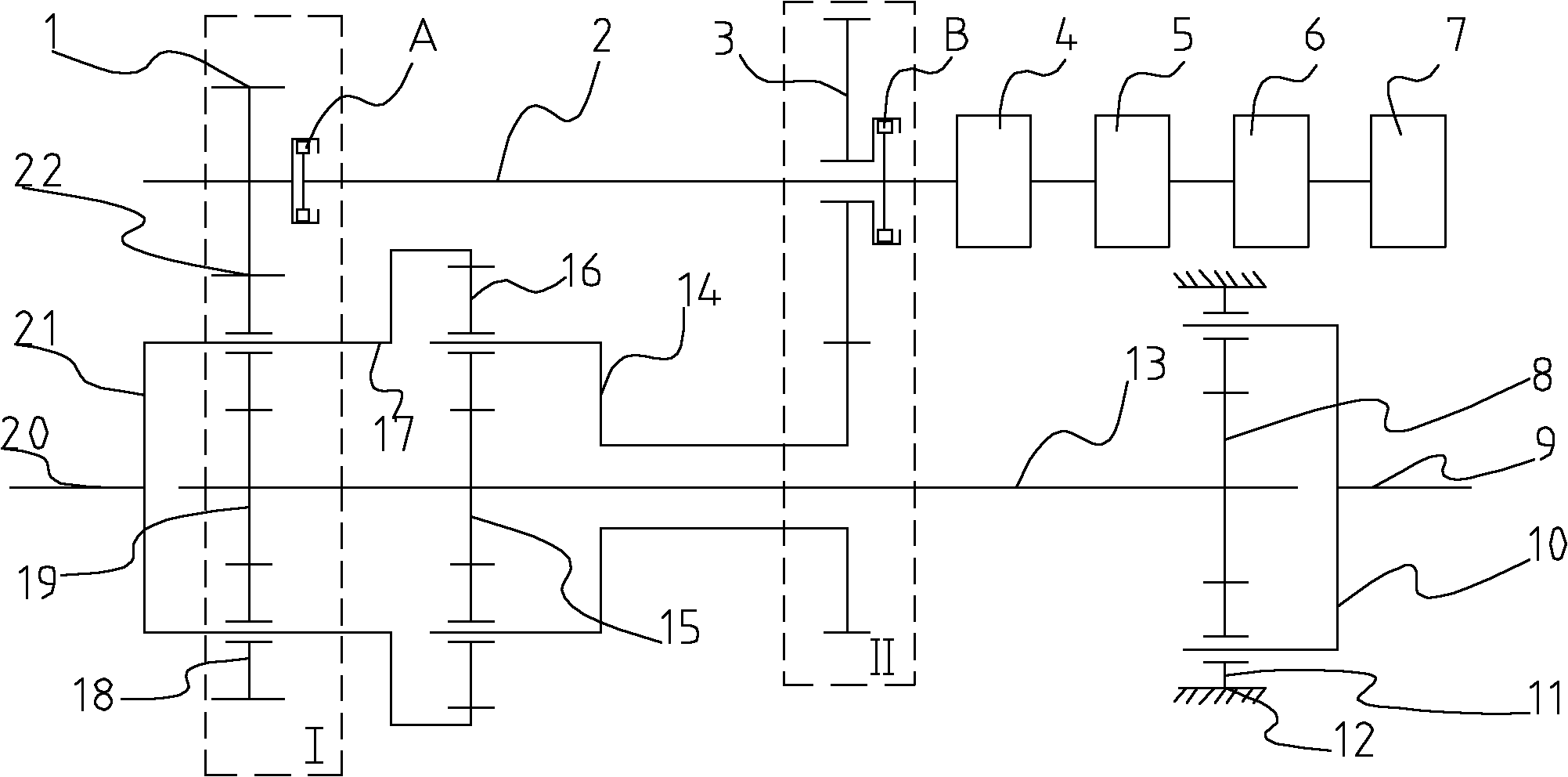 Electric drive earthmover travelling driving device