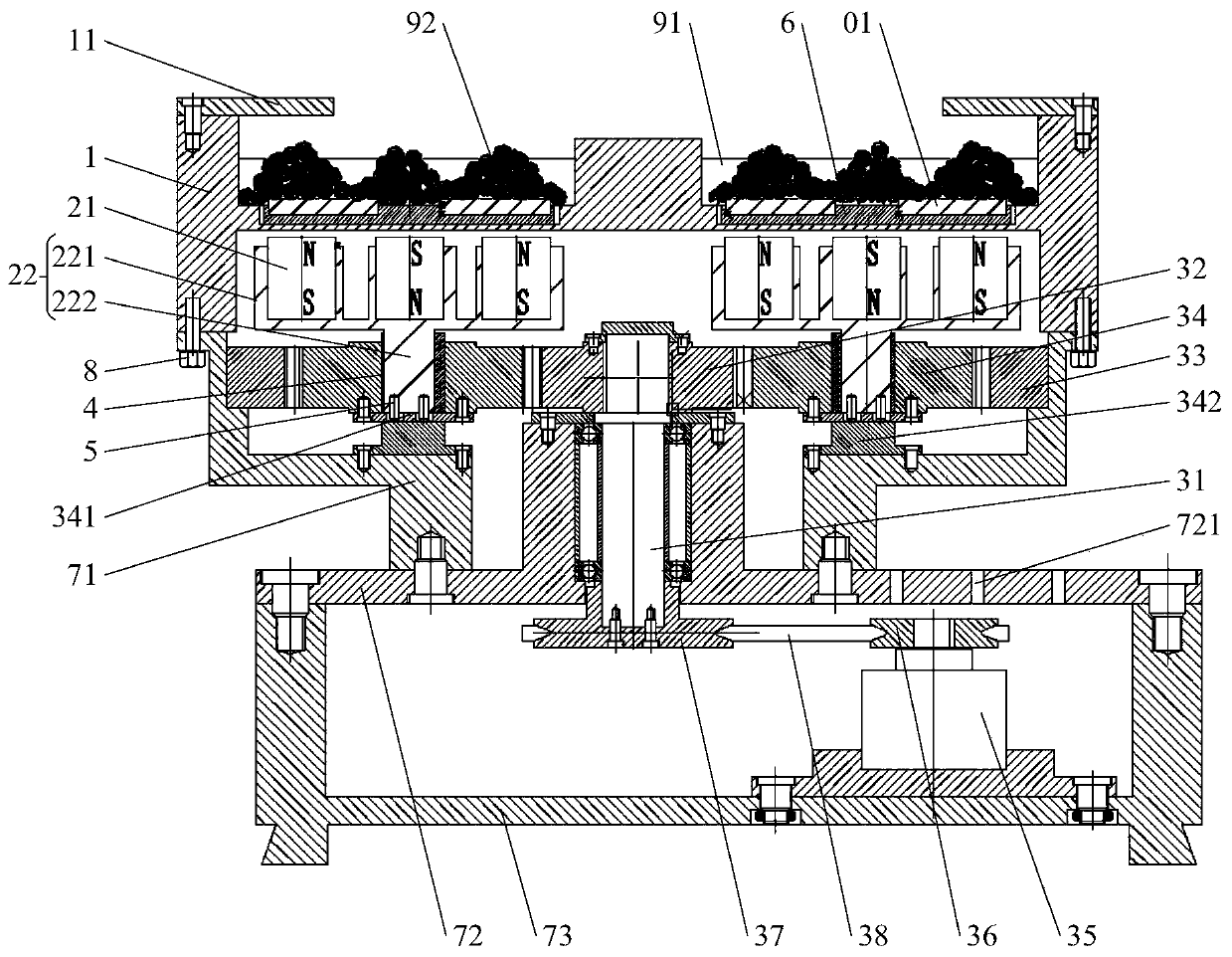 Cluster magneto-rheological grinding and polishing device and use method thereof