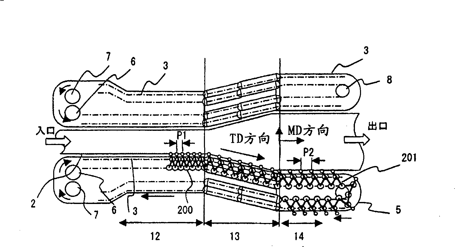 Stretcher for sheet-like substance