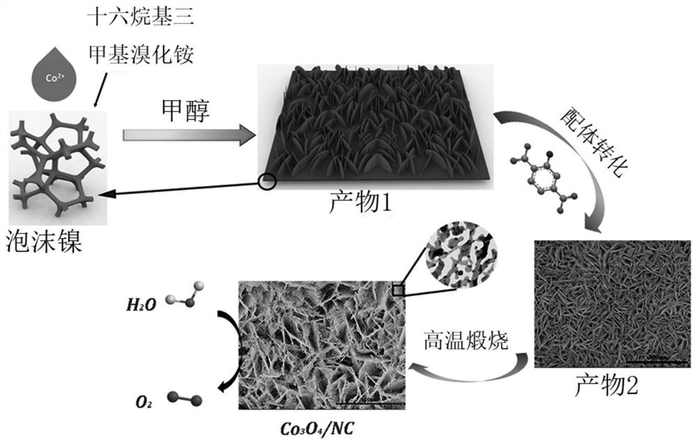 Preparation method and application of high-performance cobalt-based oxygen evolution electrocatalytic nano material