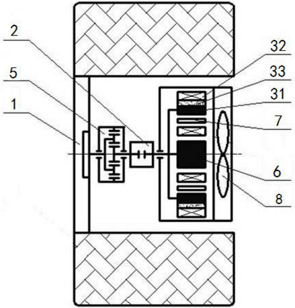 Brake actuating mechanism integrating car motor braking and electromagnetic braking