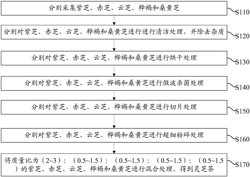 Ganoderma tea and preparation method thereof