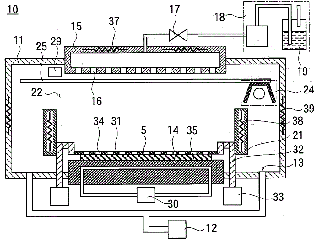 Organic film forming device and organic film forming method