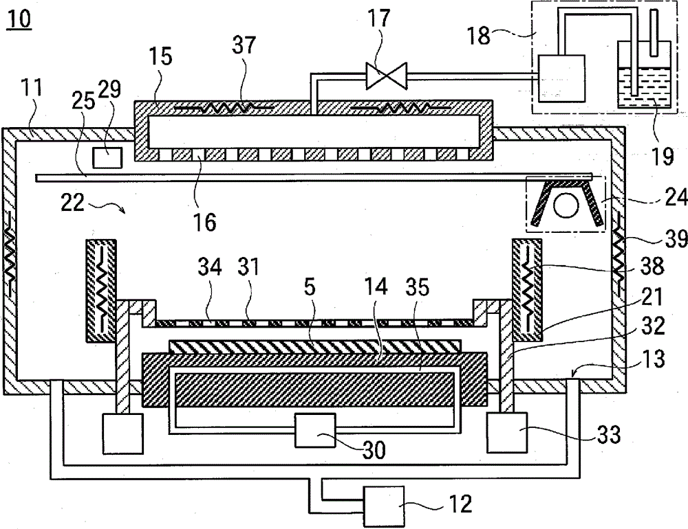 Organic film forming device and organic film forming method