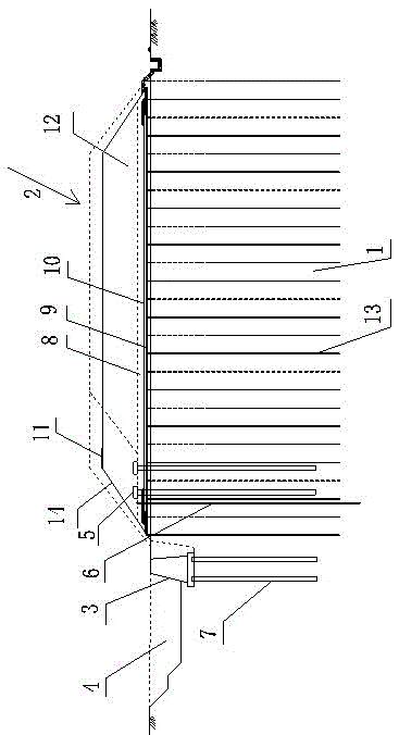 Composite components and construction methods for co-construction of deep soft foundation channel and riverside embankment