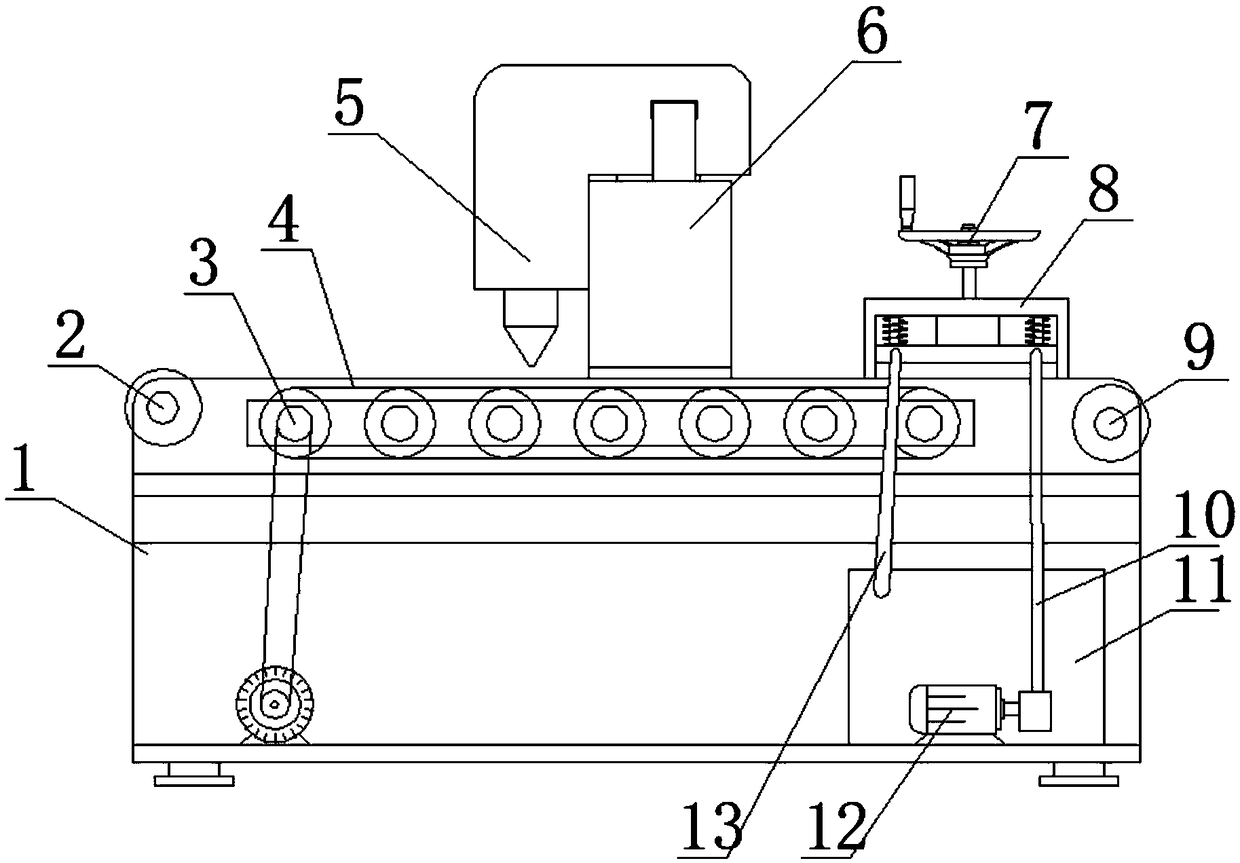 Automatic material conveying device of laser cutter