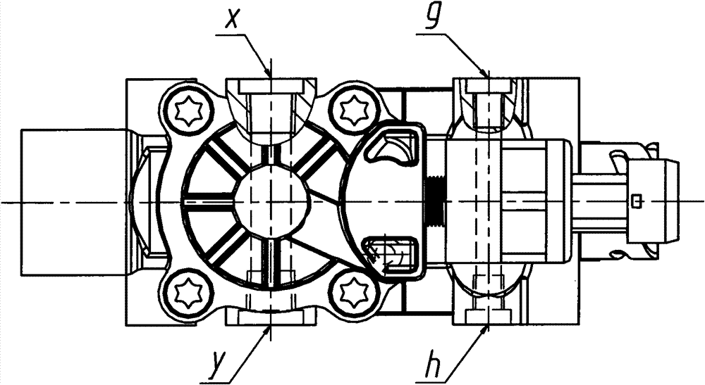 Bridge wheel valve assembly of central inflation and deflation system of automobile tyres