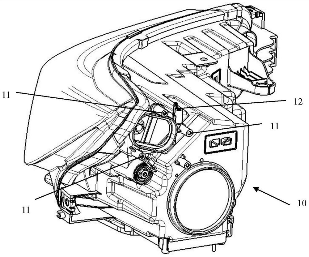 Automobile lamp mounting foot structure