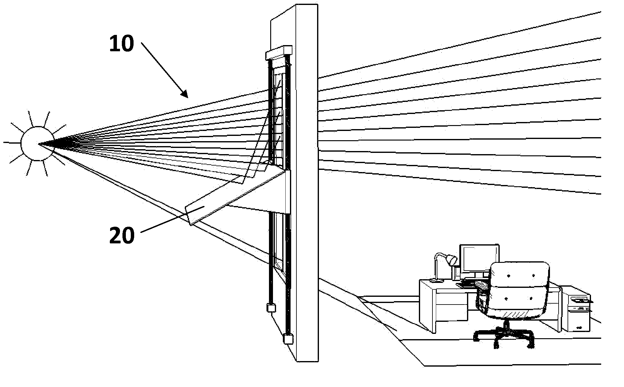 Adjustable All-Season Window Awning/Light Shelf and Operating Mechanism Therefor