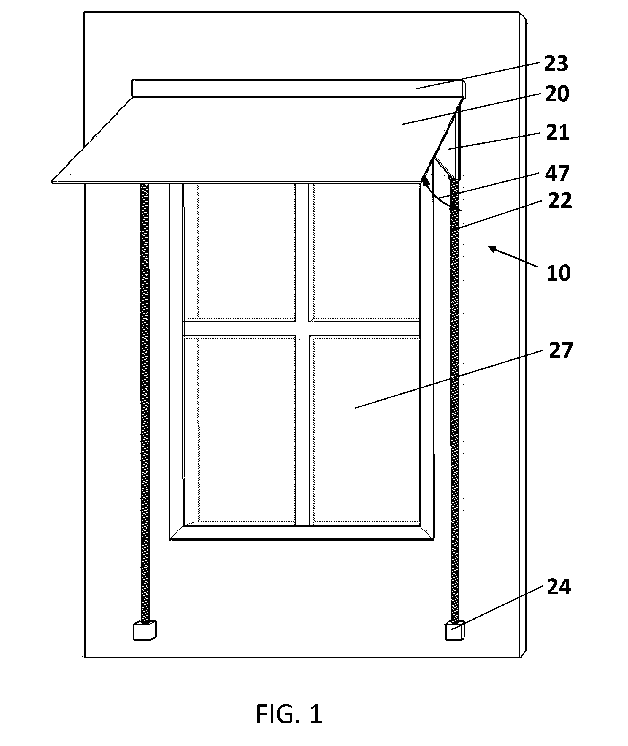 Adjustable All-Season Window Awning/Light Shelf and Operating Mechanism Therefor