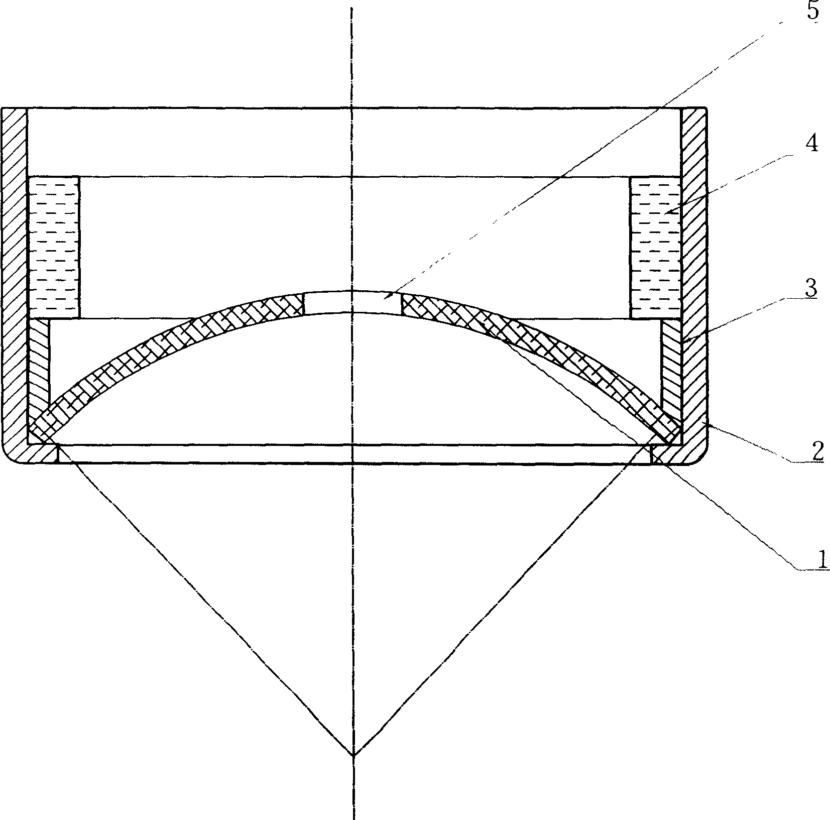 Spherical cap type concave spherical surface ultrasonic transducer