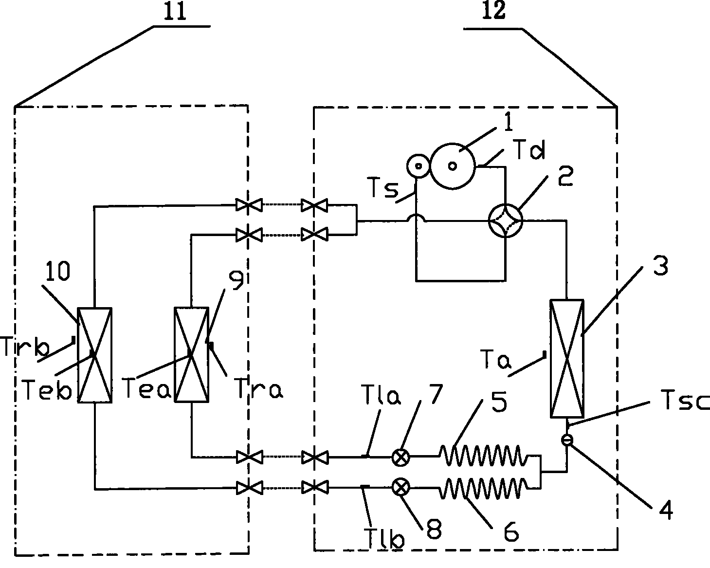 Refrigerating system of air-conditioning and method for controlling flow of refrigerant