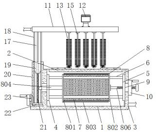 A laboratory test tube cleaning device capable of batch cleaning