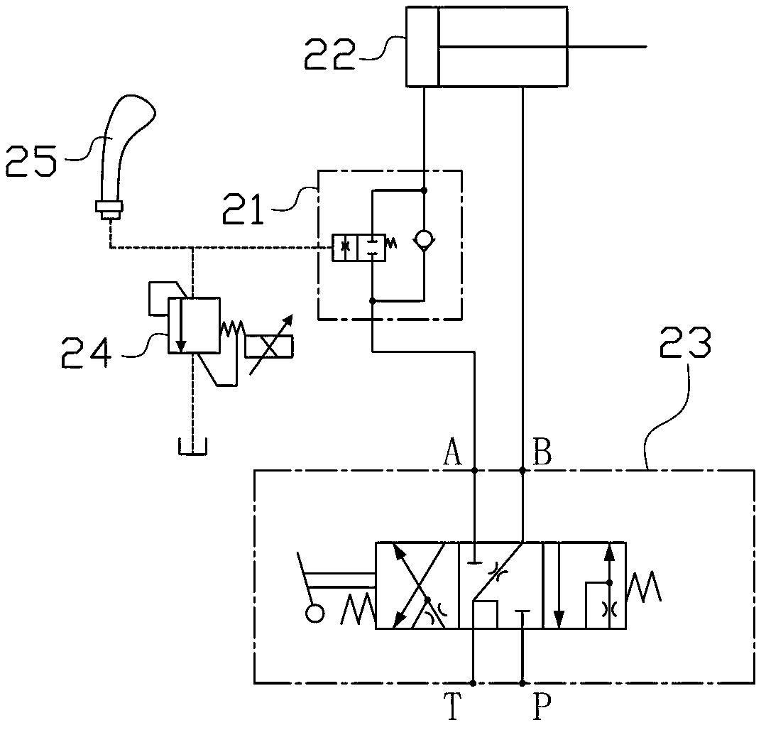 Arm falling safe control system for engineering machinery and hanging arm of engineering machinery