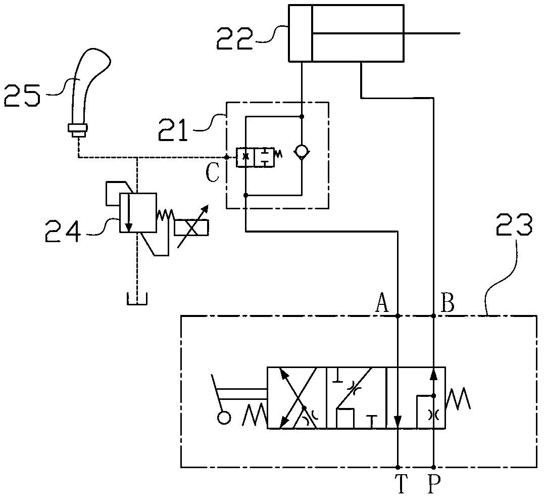 Arm falling safe control system for engineering machinery and hanging arm of engineering machinery