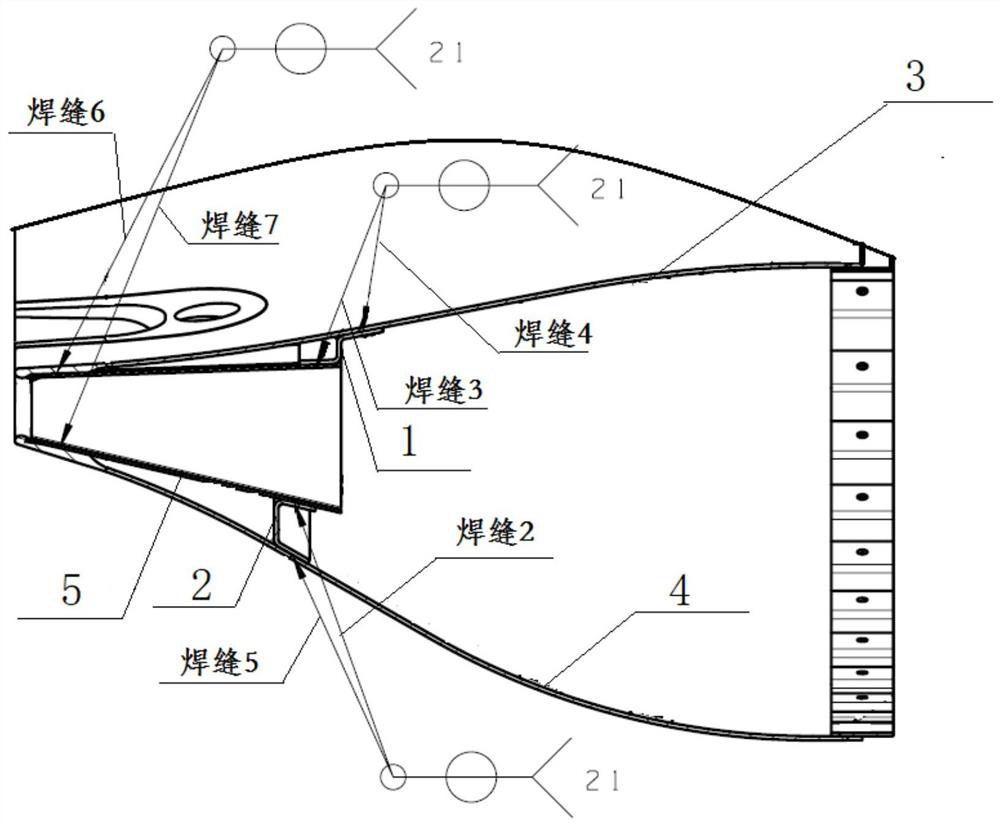 Assembly welding method for ring-shaped thin-walled sheet metal part of gas turbine and welding electrode