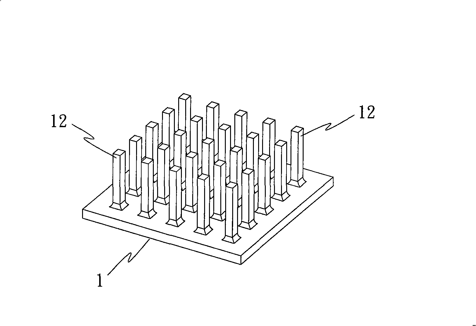 Column-shaped method for producing radiator