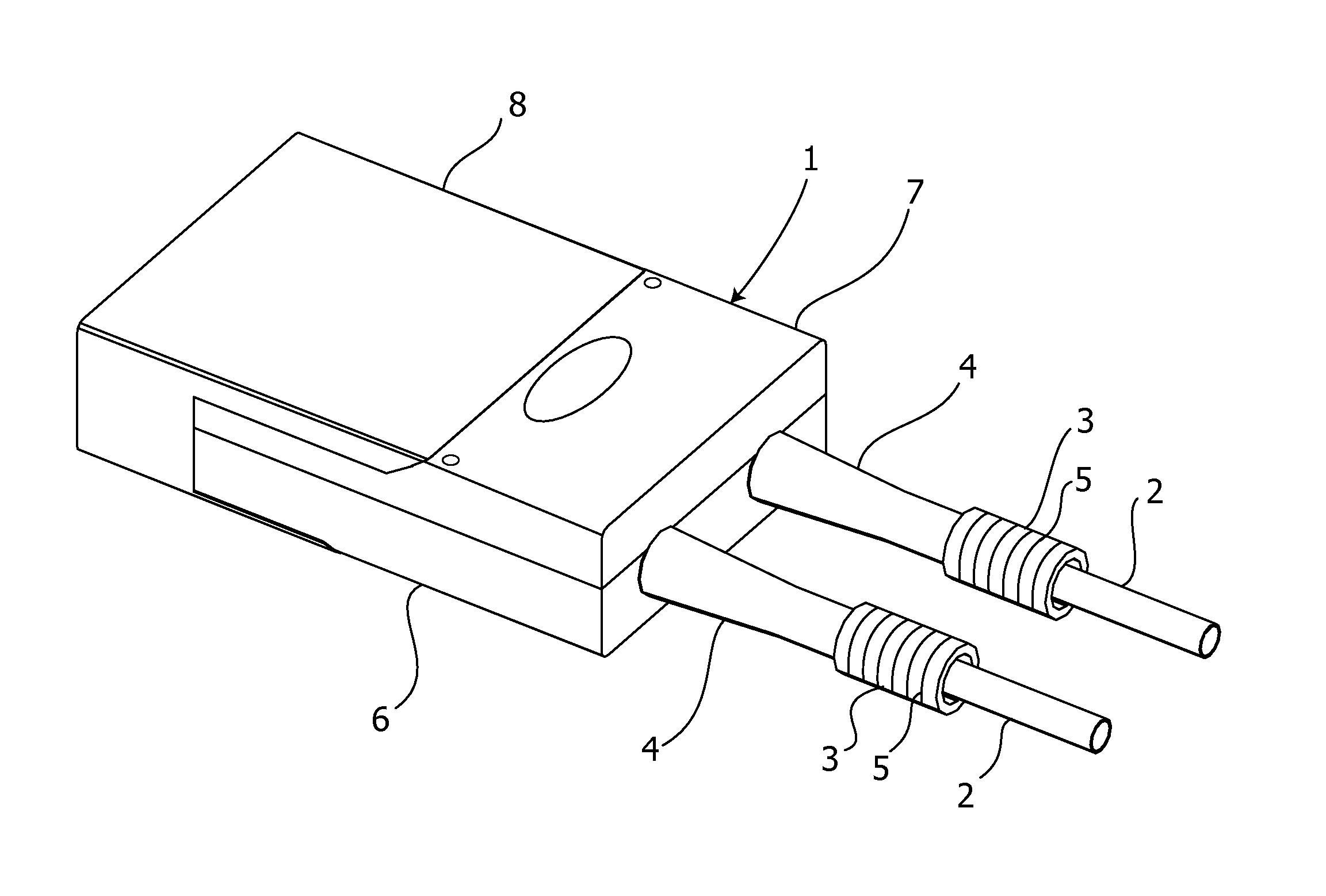 External end device for permanent catheters suitable for isolating a liquid flow