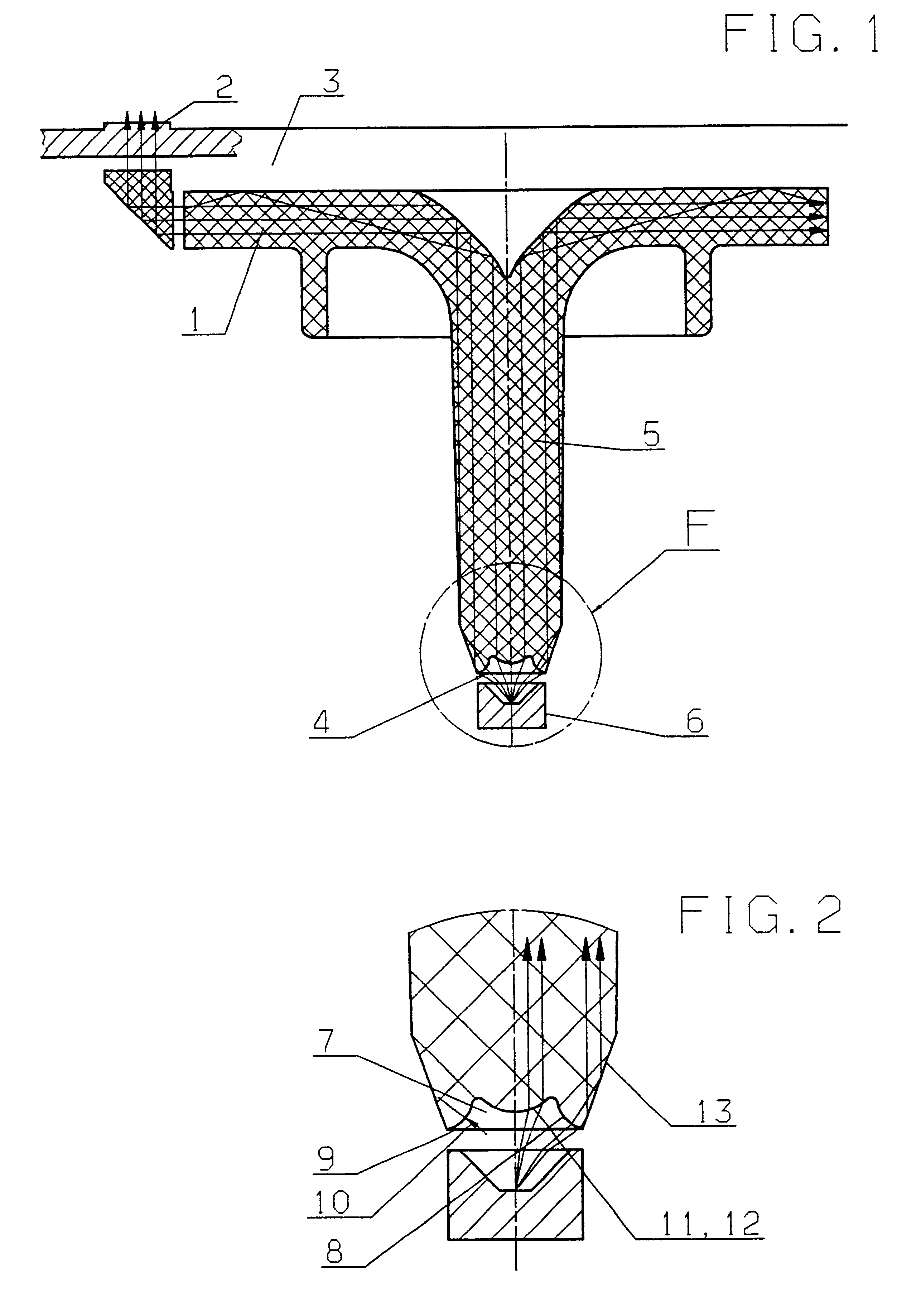 Mushroom-shaped light guide