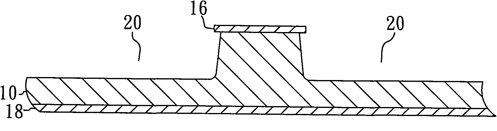 Semiconductor chip assembly with post/base heat spreader and conductive trace