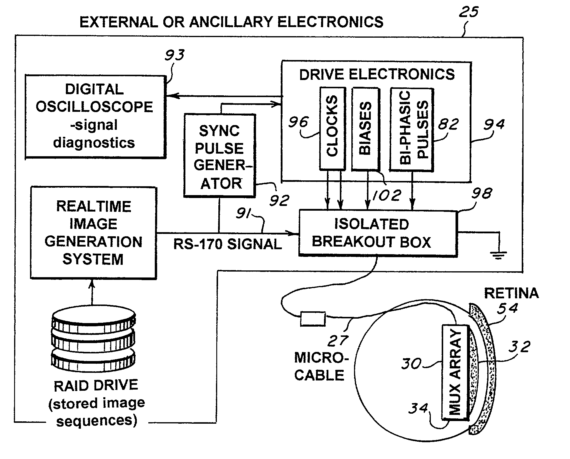 Microelectronic stimulator array for stimulating nerve tissue